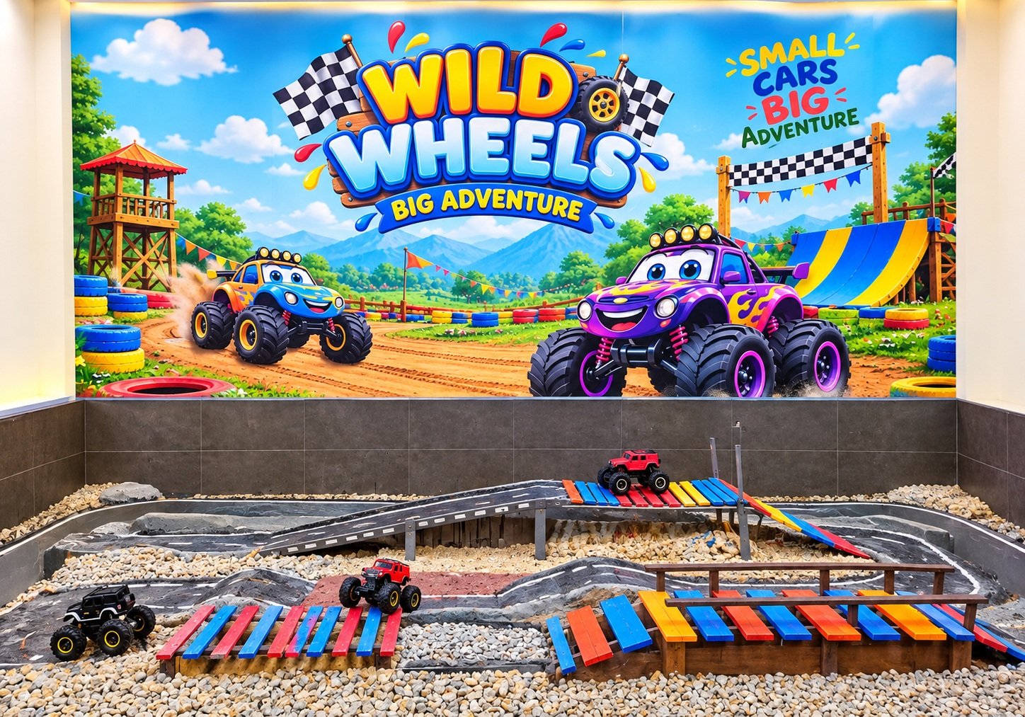 Wild Wheels remote-control monster truck track at OWI Kids World