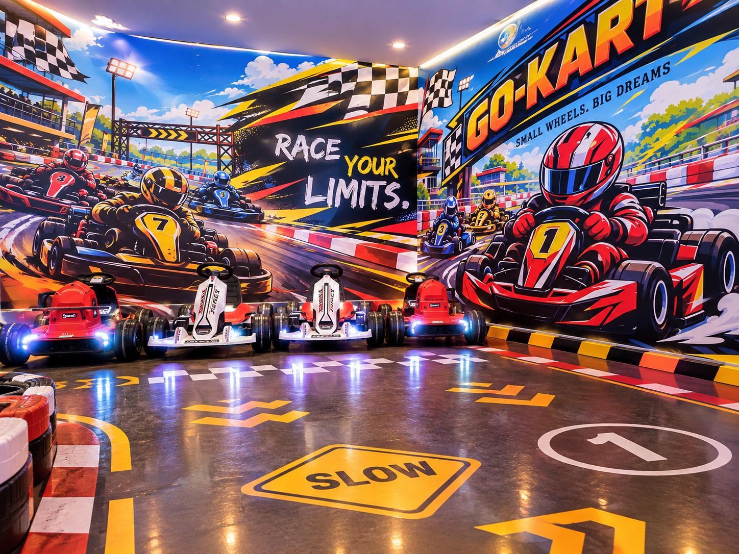 Kids go-karting track at OWI Kids World, South Delhi