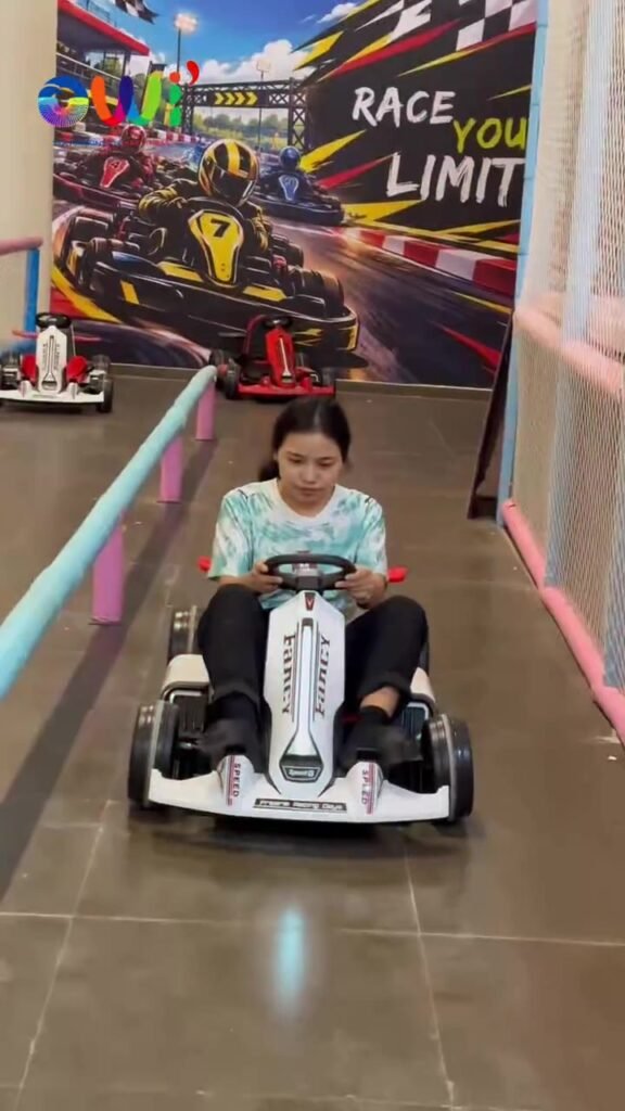 Go-karting for kids at OWI Kids World indoor go-kart track, Delhi